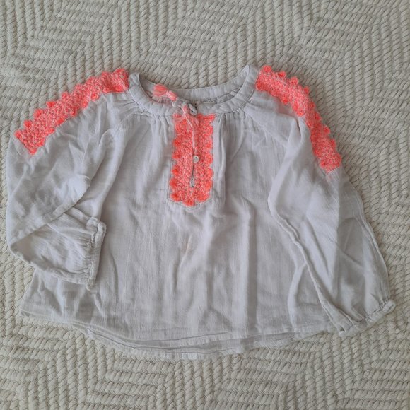 ZARA Top With Embroidery - Size 4 - Picture 1 of 5